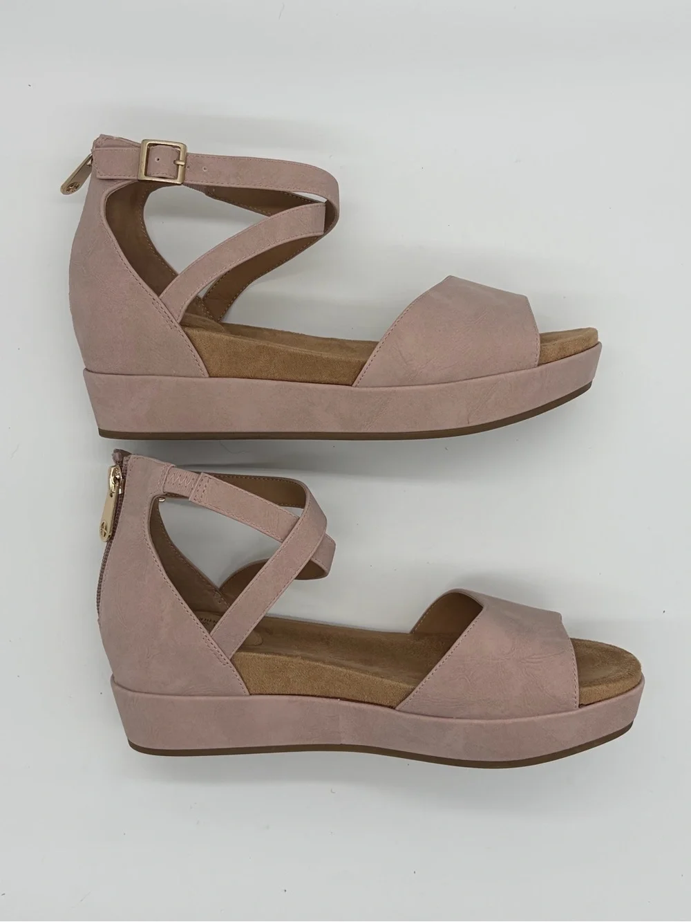 Women's Open-Toe Ankle-Strap Sandals in Dusty Pink